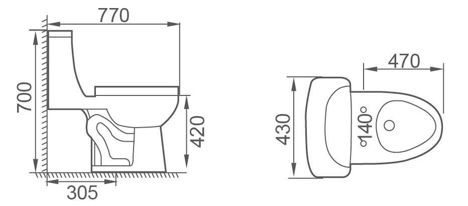 Water Saving One Piece Toilet for Hotel Projects (1.28 GPF Commercial Model) factory